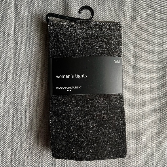 Banana Republic Womens Tights Black Sparkly Small/Medium S/M - Picture 1 of 7